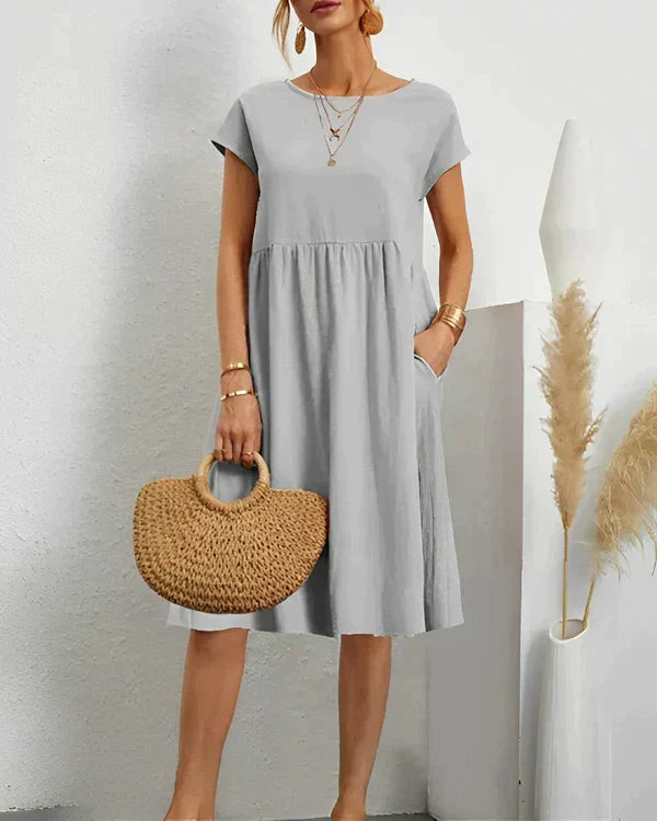 JACQUELINE | ELEGANT ROUND NECK DRESS 6