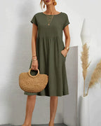JACQUELINE | ELEGANT ROUND NECK DRESS 8