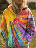 Alyssa | Bohemian Multicolor Patchwork Hoodie 1