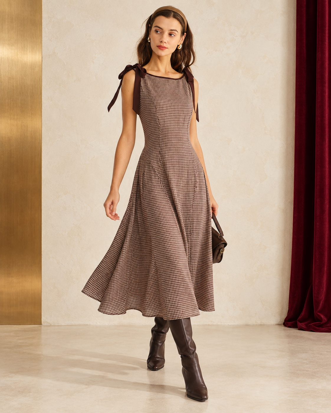 Ravellu studio portrait featuring prints and checks