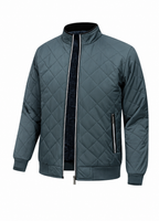Ravellu diamond-quilted lined jacket — Green front