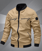 Ravellu embroidered bomber jacket — Khaki front