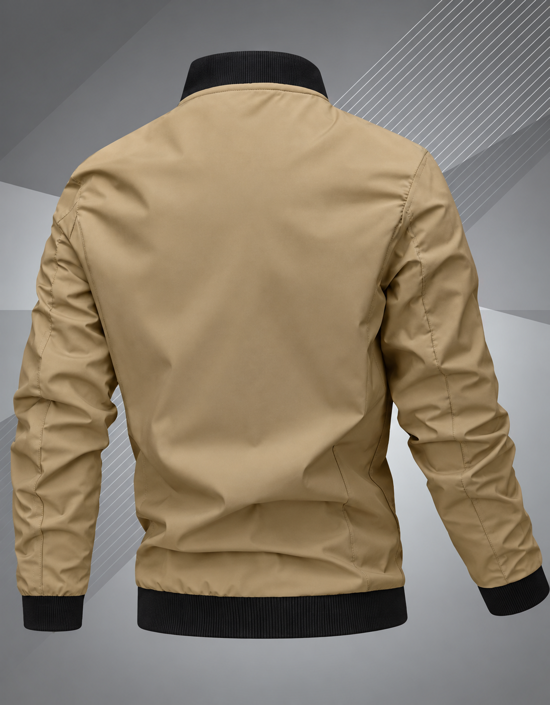 Ravellu embroidered bomber jacket — Khaki back