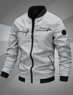 Ravellu embroidered bomber jacket — Light Grey front