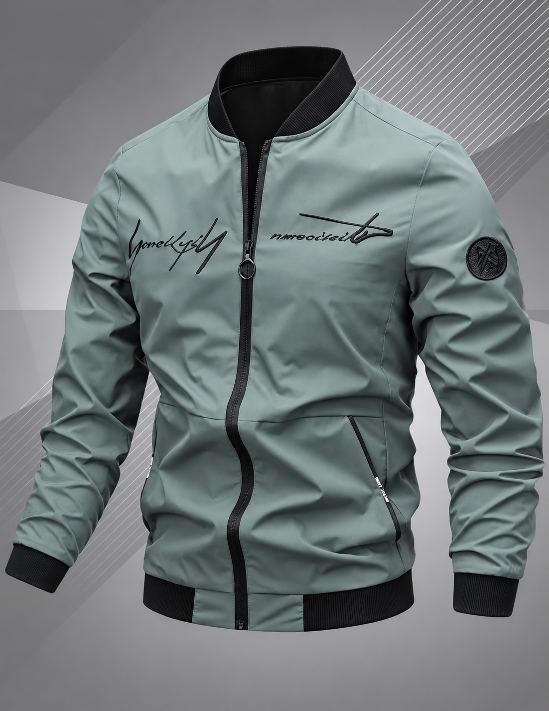 Ravellu embroidered bomber jacket — Green front