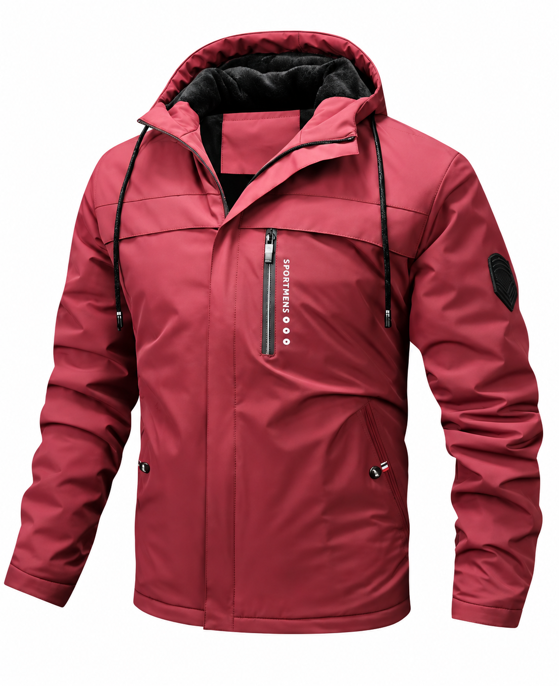 Ravellu hooded lined jacket — Burgundy front