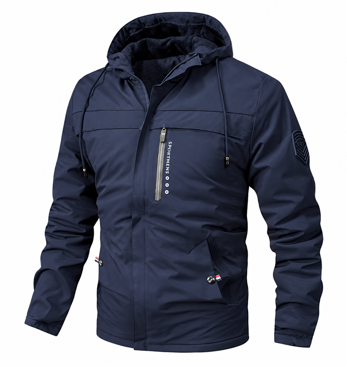 Ravellu hooded lined jacket — Navy front
