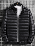 Ravellu quilted stand collar jacket — Black front