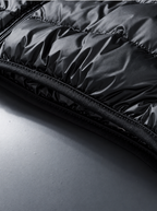 Ravellu quilted stand collar jacket — Quilted hem detail