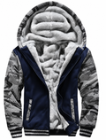 Ravellu hooded lined jacket — Navy Camo front