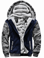 Ravellu hooded lined jacket — Navy Camo front
