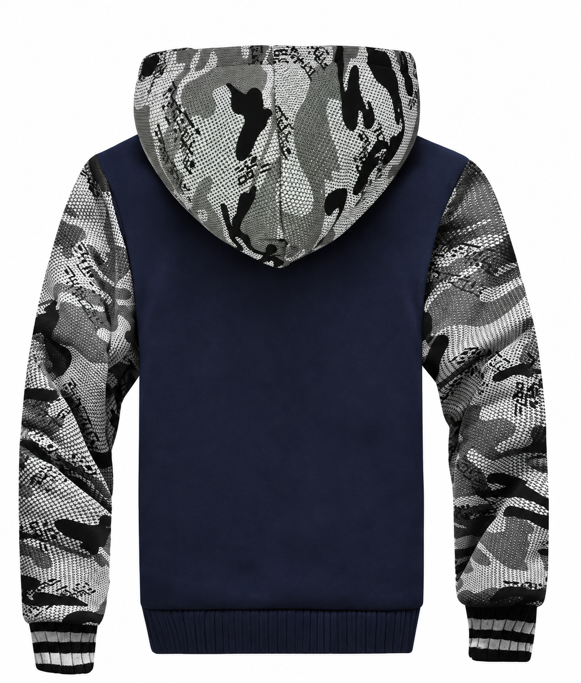 Ravellu hooded lined jacket — Navy Camo back