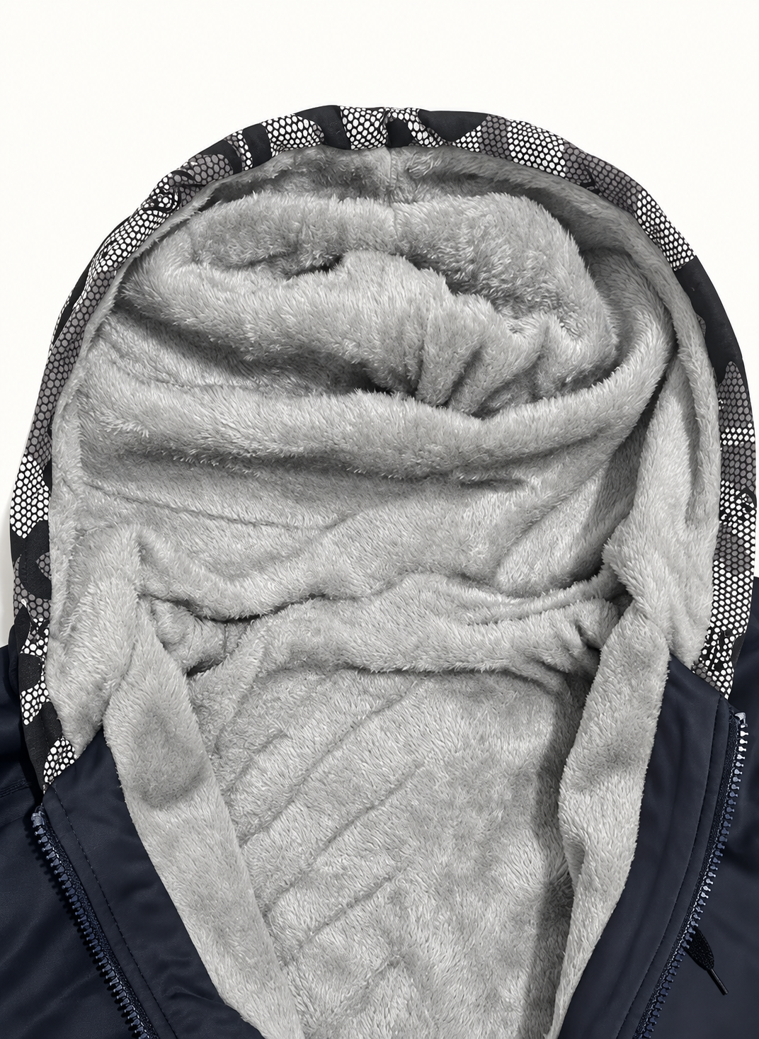Ravellu hooded lined jacket — Soft lining detail
