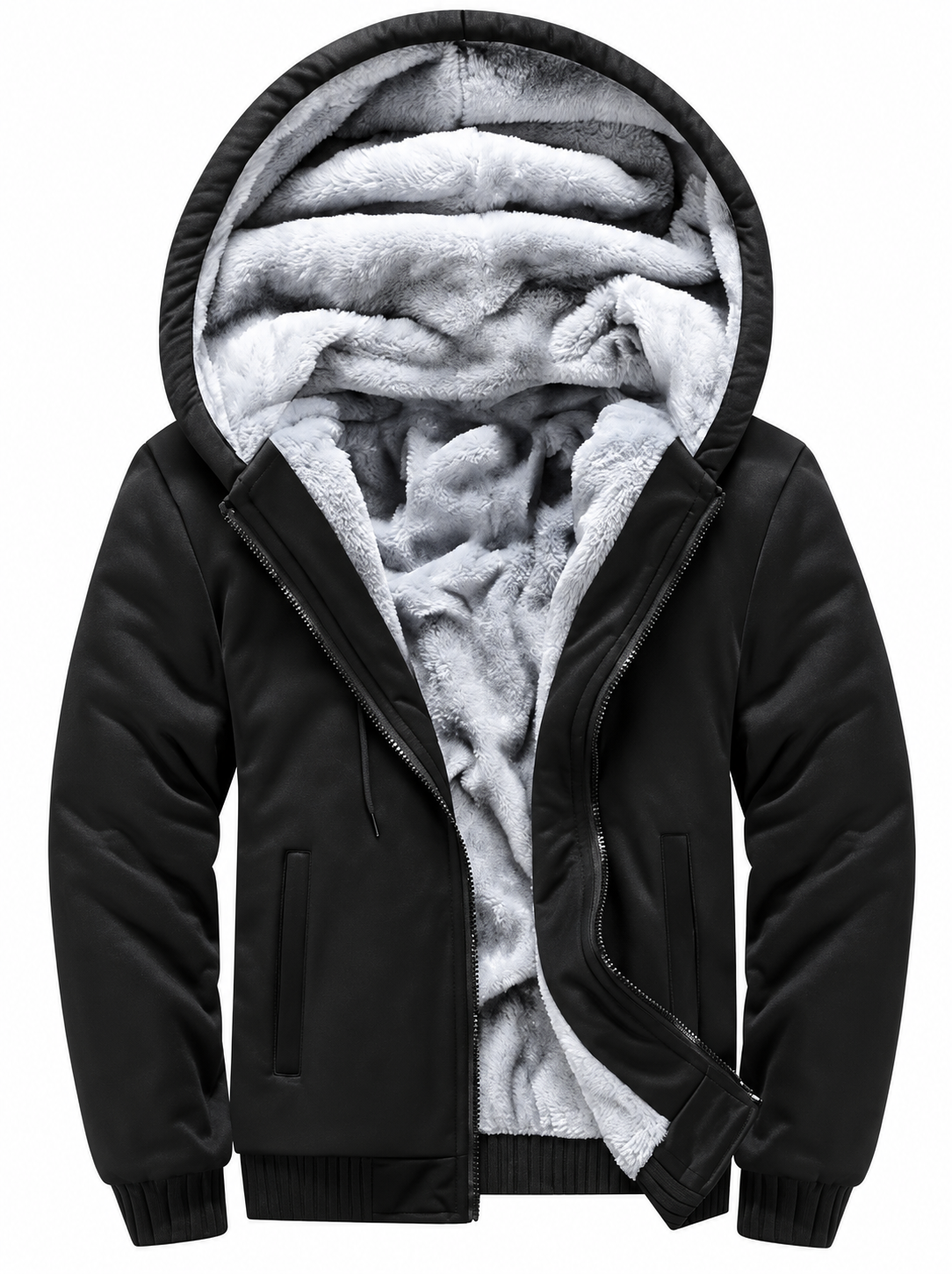 Ravellu hooded lined jacket — Black front