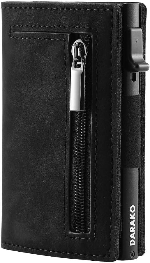 RFID-Blocking Slim Wallet with Card Slide Mechanism 1