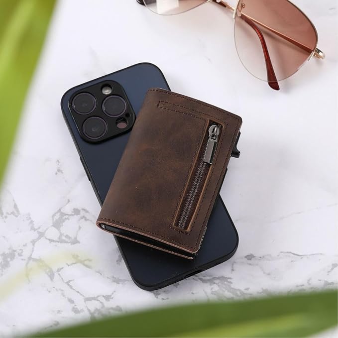 RFID-Blocking Slim Wallet with Card Slide Mechanism 6