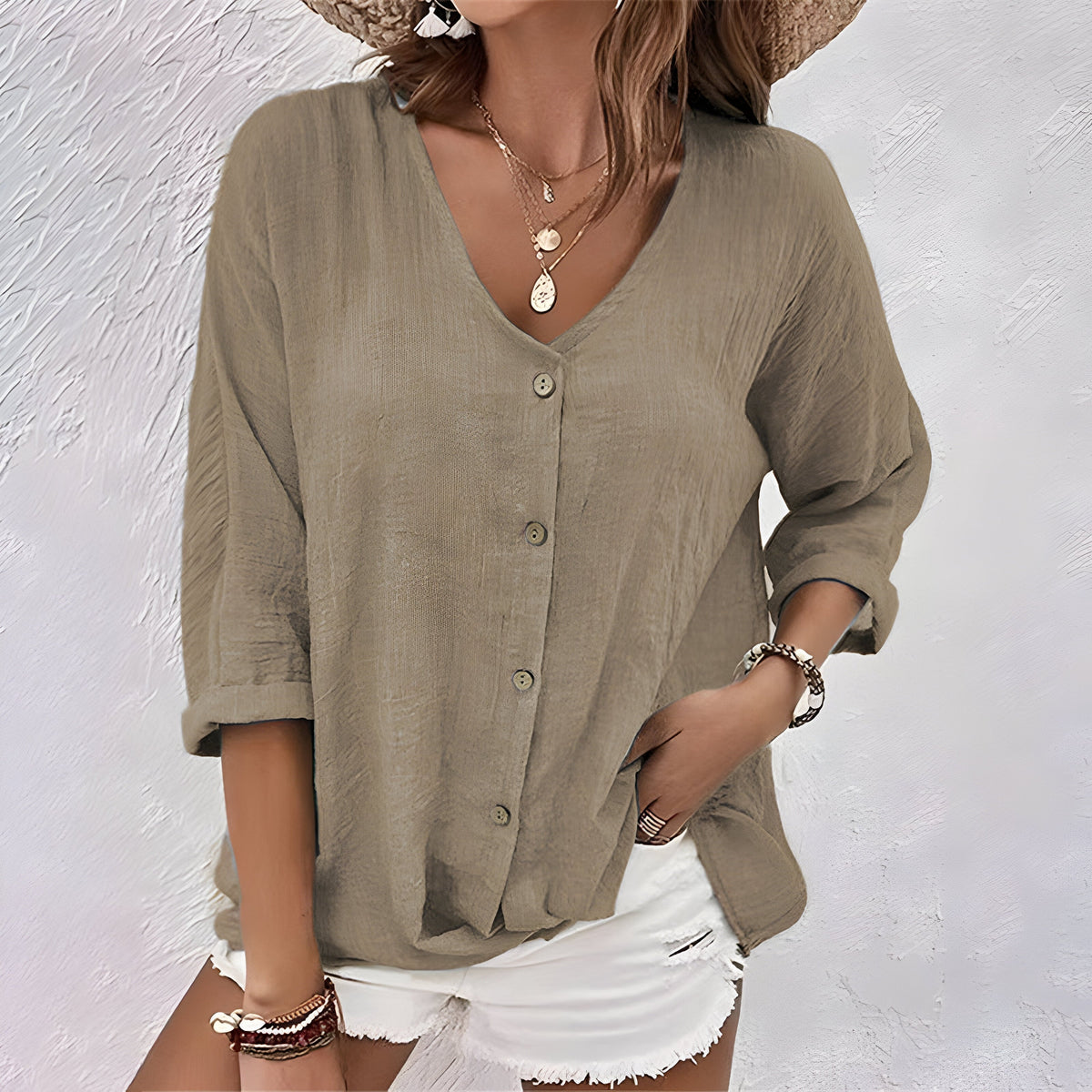 Bonnie | Casual Relaxed Button-Up Blouse 7