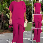 Rowena | Elegant Draped Palazzo Pants Set 10