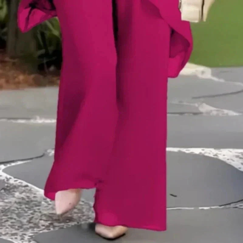 Rowena | Elegant Draped Palazzo Pants Set 8