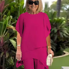 Rowena | Elegant Draped Palazzo Pants Set 7