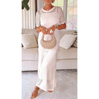 Pauline | Elegant Mid Sleeve Long Maxi Dress 7