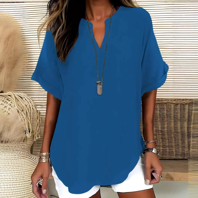 Margaux | Stylish Mid Sleeve V-Neck Blouse 2