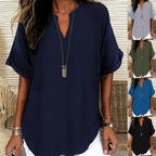 Margaux | Stylish Mid Sleeve V-Neck Blouse 1