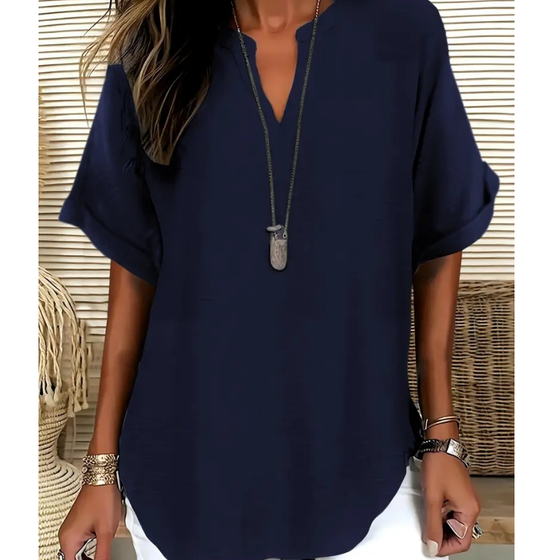 Margaux | Stylish Mid Sleeve V-Neck Blouse 6