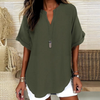 Margaux | Stylish Mid Sleeve V-Neck Blouse 5