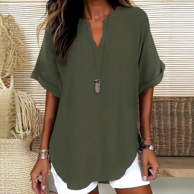 Margaux | Stylish Mid Sleeve V-Neck Blouse 5