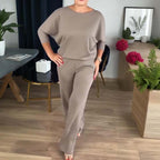 Women's 3-Piece Lounge Set with Long Cardigan and Wide-Leg Pants 10