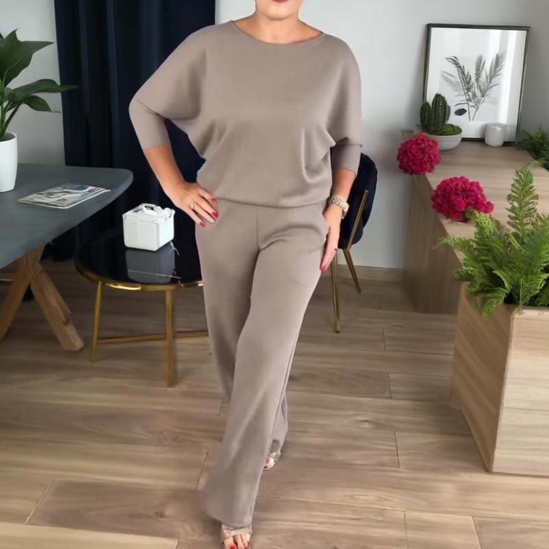 Women's 3-Piece Lounge Set with Long Cardigan and Wide-Leg Pants 10