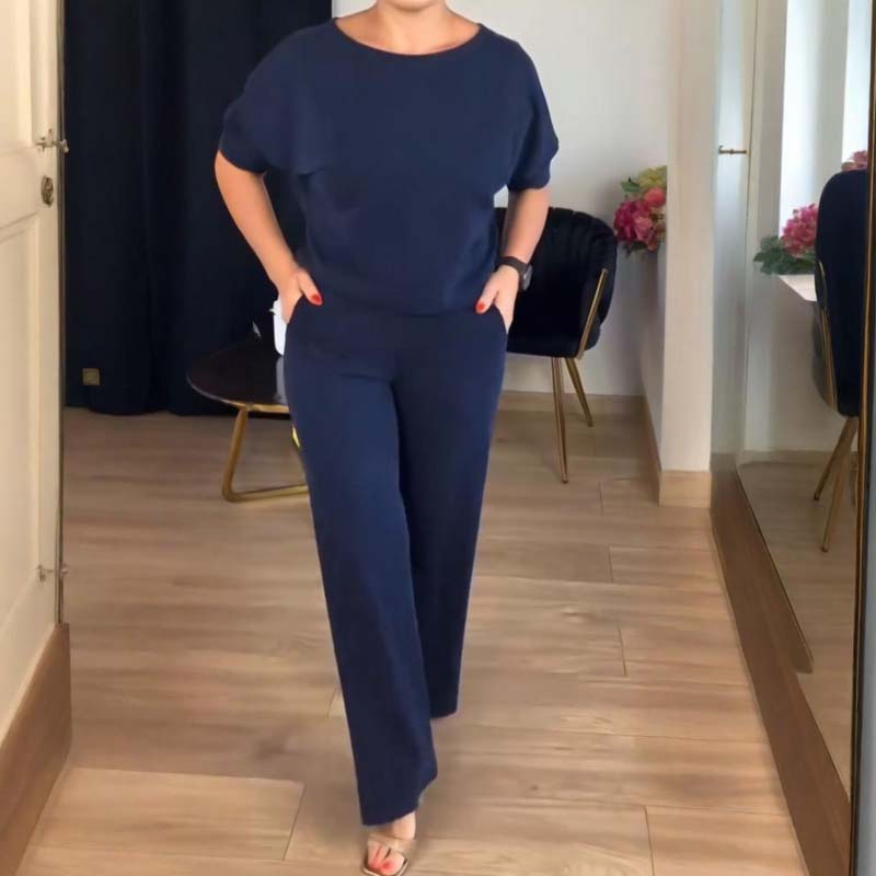 Women's 3-Piece Lounge Set with Long Cardigan and Wide-Leg Pants 13