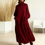 Women's Turtleneck Sweater Dress with Side Pockets 1
