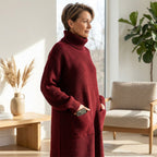 Women's Turtleneck Sweater Dress with Side Pockets 6