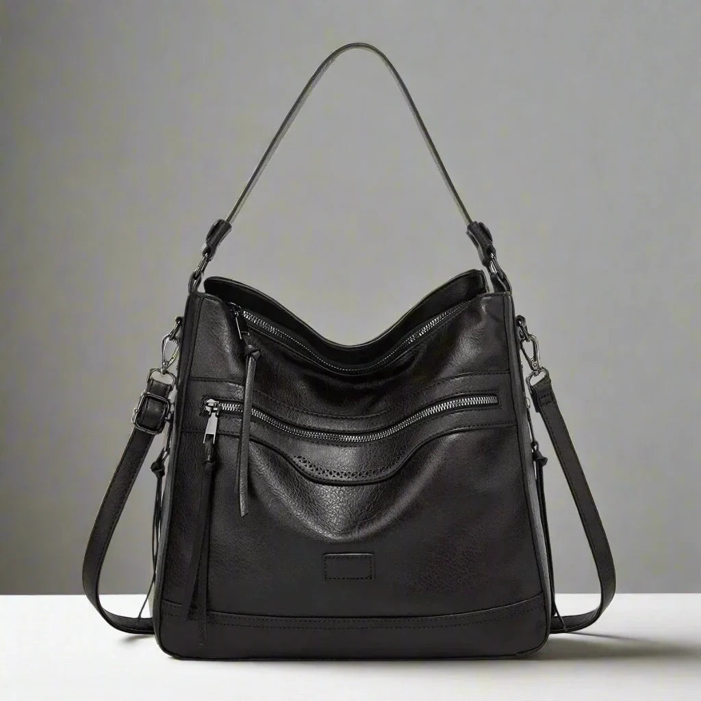 Women's Retro Hobo Bag with Zip Pockets and Adjustable Strap 1
