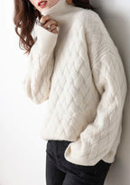 Women's Cable-Knit Turtleneck Sweater in Oversized Fit 1