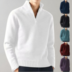 Men's Half-Zip Pullover Sweater with Ribbed Collar 7