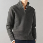 Men's Half-Zip Pullover Sweater with Ribbed Collar 2