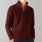 Men's Half-Zip Pullover Sweater with Ribbed Collar 5