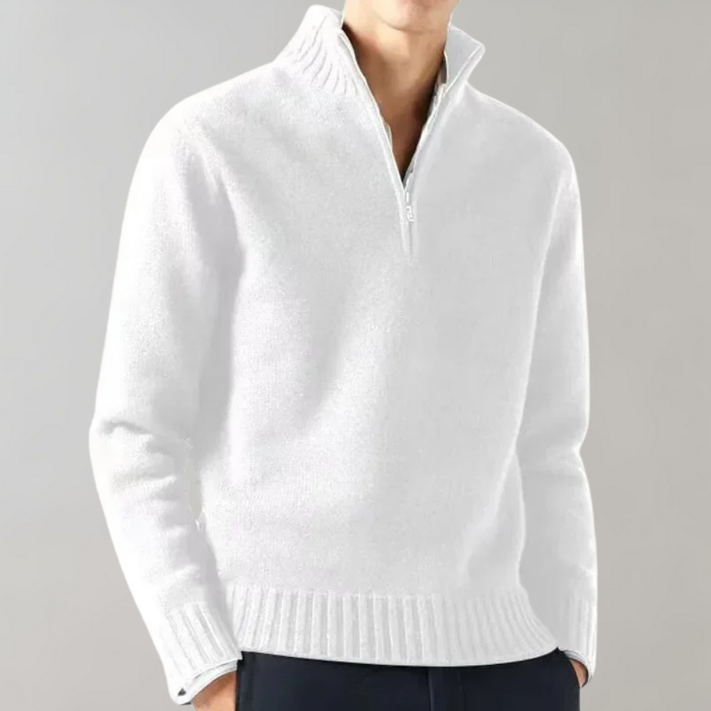 Men's Half-Zip Pullover Sweater with Ribbed Collar 6