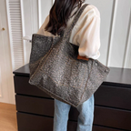 Leopard Print Tote Bag with Dual Handles 8