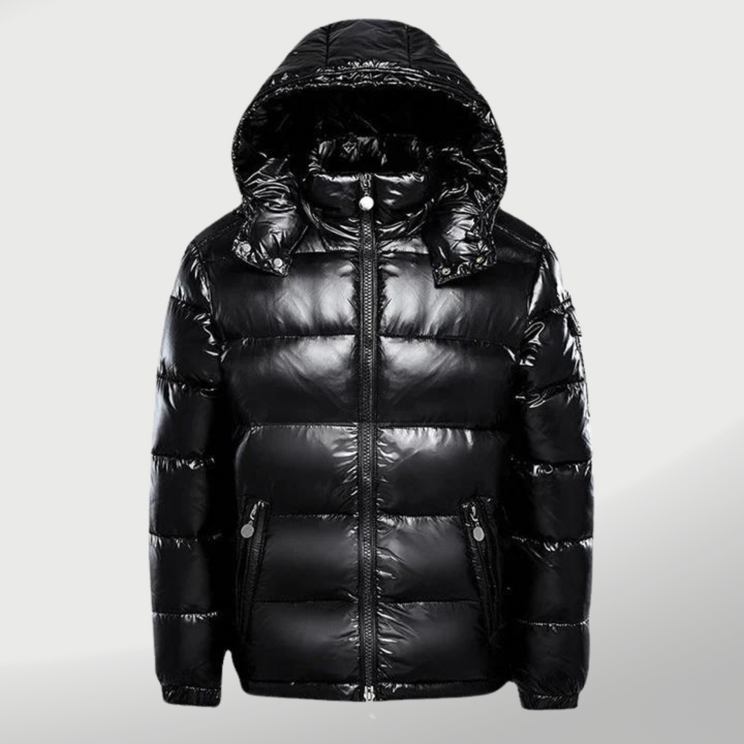 Men's Hooded Quilted Puffer Jacket with Zip Pockets 1