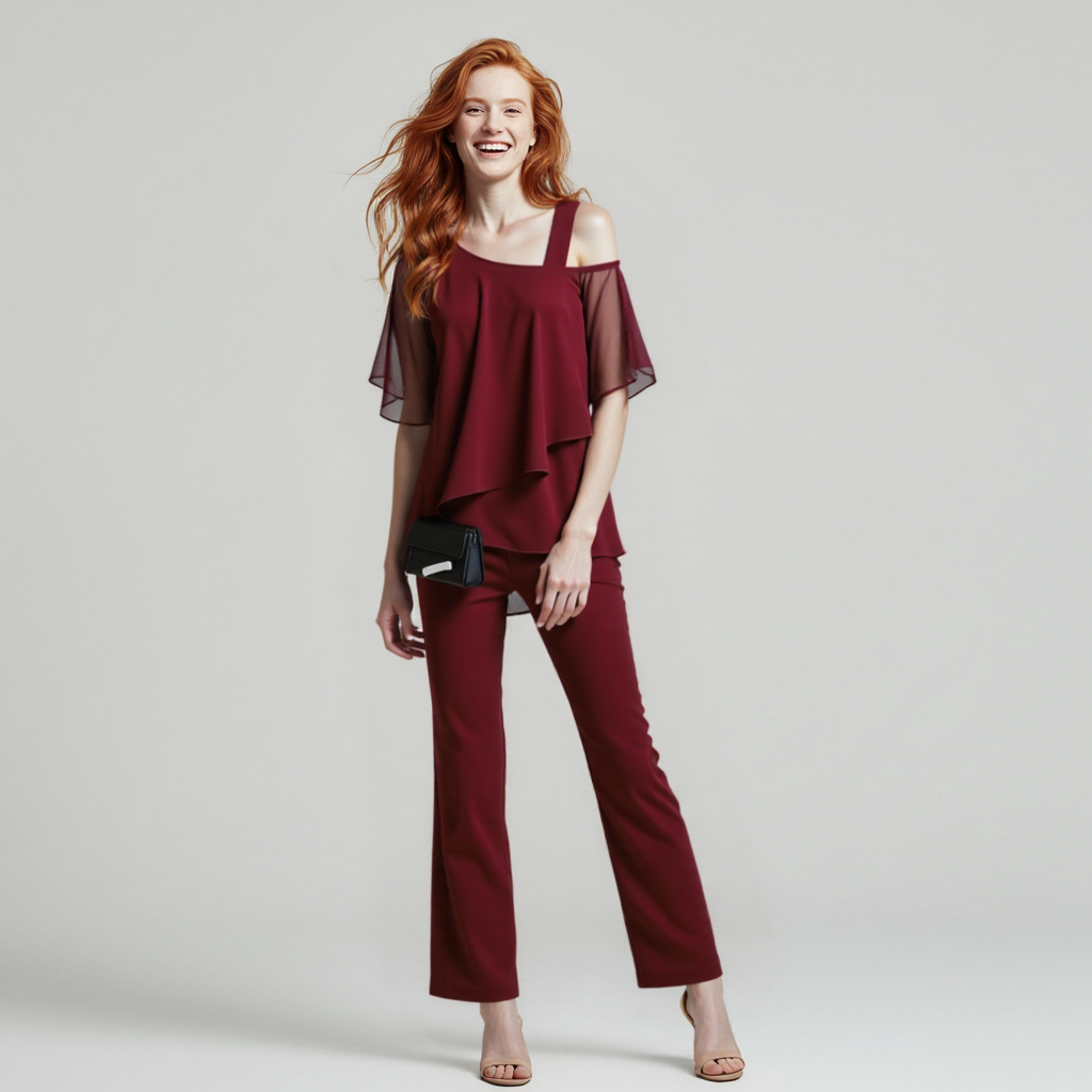 Jessie | Elegant Draped Two-Piece Wide-Leg Set 4