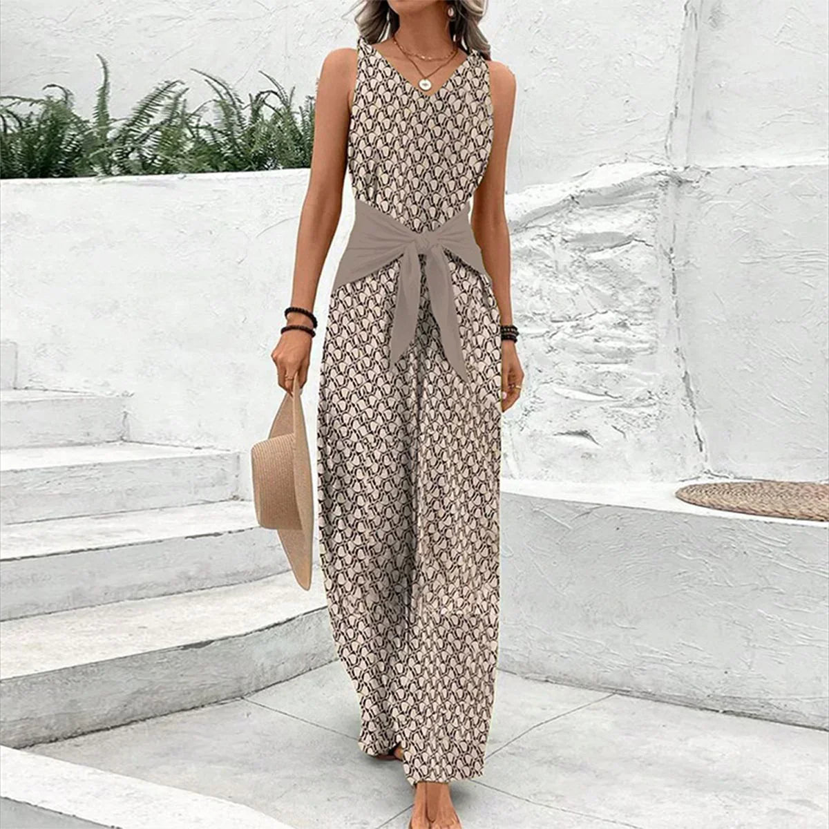 Delilah | Sleeveless Tie-Waist Jumpsuit 1