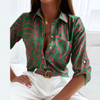 Novalie | Classic Collared Printed Blouse 15