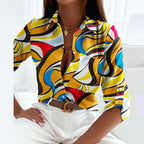 Novalie | Classic Collared Printed Blouse 16