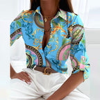 Novalie | Classic Collared Printed Blouse 7