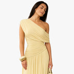 Women's One-Shoulder Ruched Maxi Dress for Evening 4