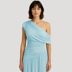 Women's One-Shoulder Ruched Maxi Dress for Evening 3
